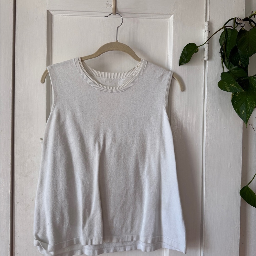 Classic White Sleeveless Top vintage size XL
